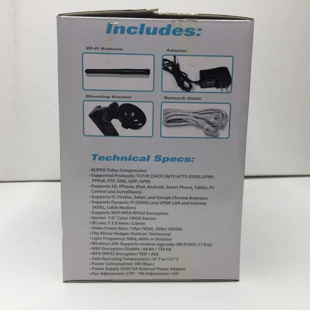 Pyle Wireless Home Security IP Camera WiFi Remote H.264 MJPEG Video Monitor